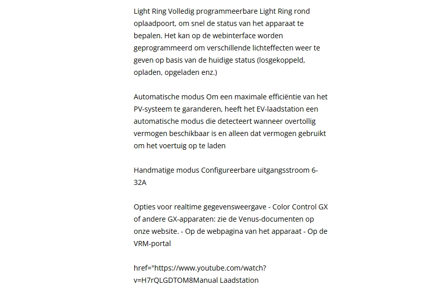 Automatisch ingeladen productteksten zonder opmaak en youtube link ipv aanklikbare video Automatisch ingeladen-productteksten