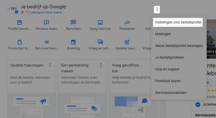 Google Mijn Bedrijf instellingen Google Mijn Bedrijf instellingen