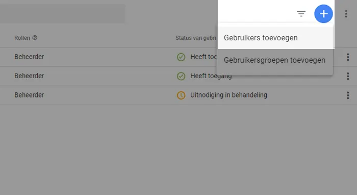 Tag manager gebruiker toevoegen Tag manager gebruiker toevoegen
