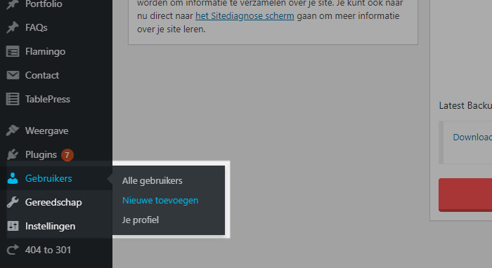 WordPress gebruiker toevoegen WordPress gebruiker toevoegen