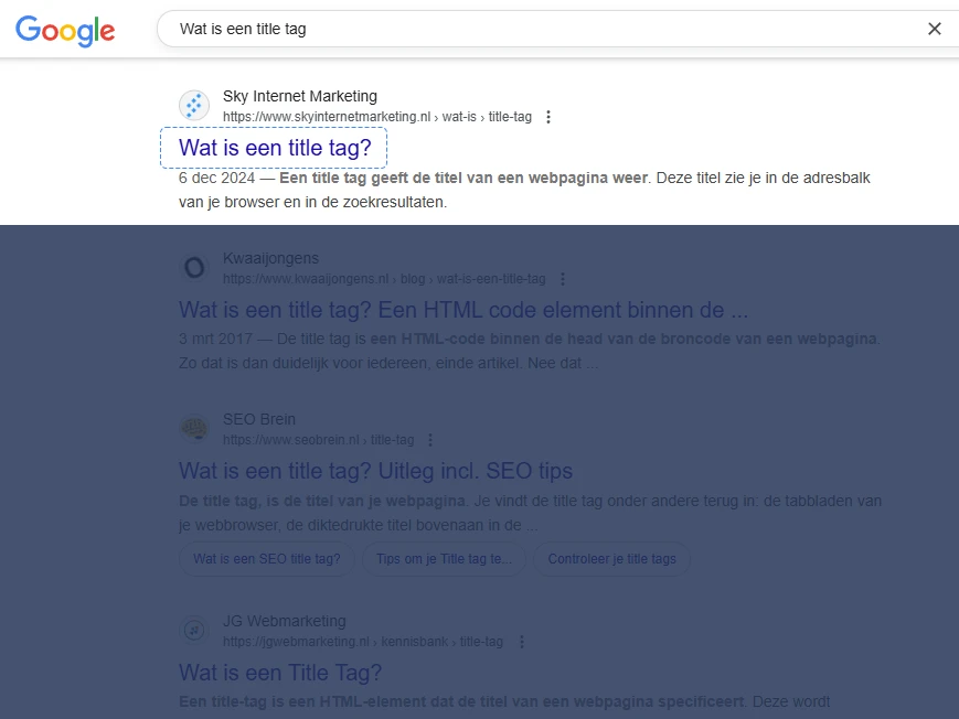 Wat is een title tag