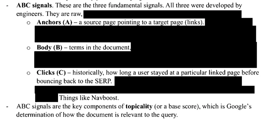 Google's ABC signalen voor ranking in Zoeken