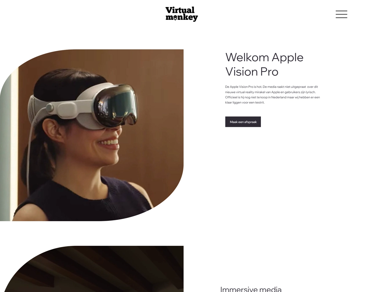 Virtual Monkey homepage oud Virtual Monkey homepage oud